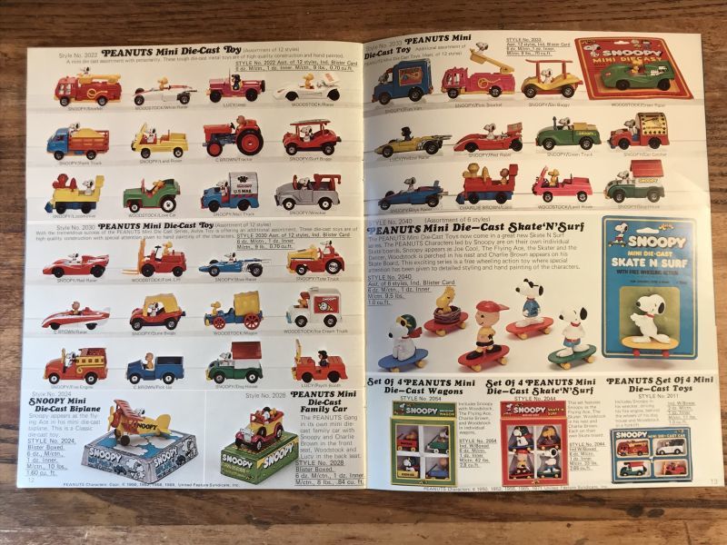 Aviva Toy Company Peanuts Snoopy Catalog　アビバ社　ビンテージ　カタログ　スヌーピー　70年代