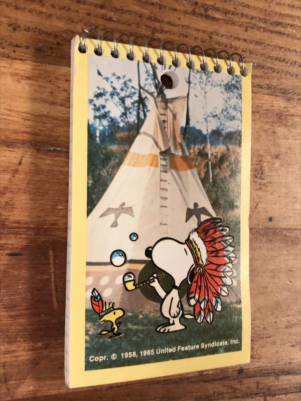 Plymouth Peanuts Snoopy & Woodstock “Indian” Memo Pad スヌーピー