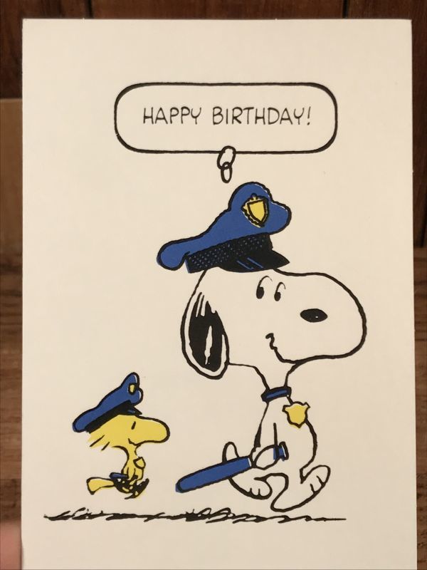Hallmark Peanuts Snoopy Happy Birthday Greeting Card スヌーピー ビンテージ グリーティング カード ウッドストック 70 80年代 Stimpy Vintage Collectible Toys スティンピー ビンテージ コレクタブル トイズ