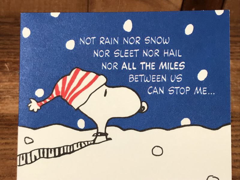 Hallmark Peanuts Snoopy Not Rain Nor Snow Greeting Card スヌーピー ビンテージ グリーティングカード 70 80年代 Stimpy Vintage Collectible Toys スティンピー ビンテージ コレクタブル トイズ