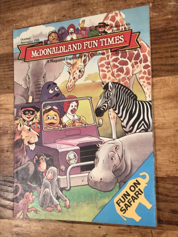 McDonaldland Fun Times “Fun On Safari” Magazine マクドナルド