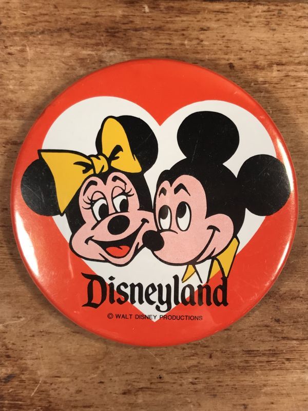 Disneyland Mickey & Minnie Mouse Metal Pinback ミッキー＆ミニー