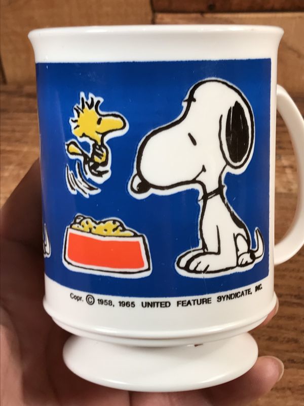 Peanuts Snoopy & Woodstock Plastic Mug スヌーピー ビンテージ 
