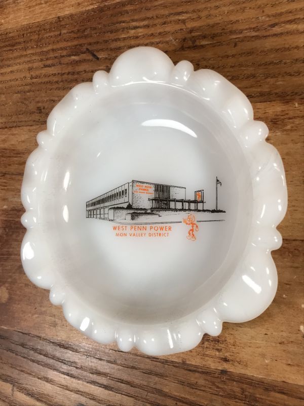 Reddy Kilowatt Milk Glass Ashtray レディキロワット ビンテージ