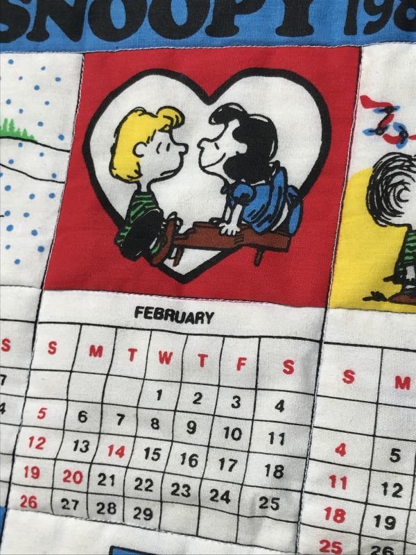 Peanuts Snoopy 1984 Calendar Tapestry スヌーピー ビンテージ